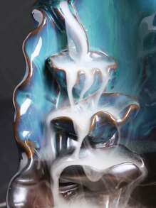 1入組蓮花設計香爐現代聚合物粘土家居裝飾香架 - 藍色 - 查看 9