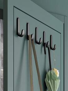 1pc Iron Door Back Hanging Hook - Black - View 1