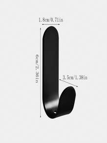 1pc Iron Door Back Hanging Hook - Black - View 2