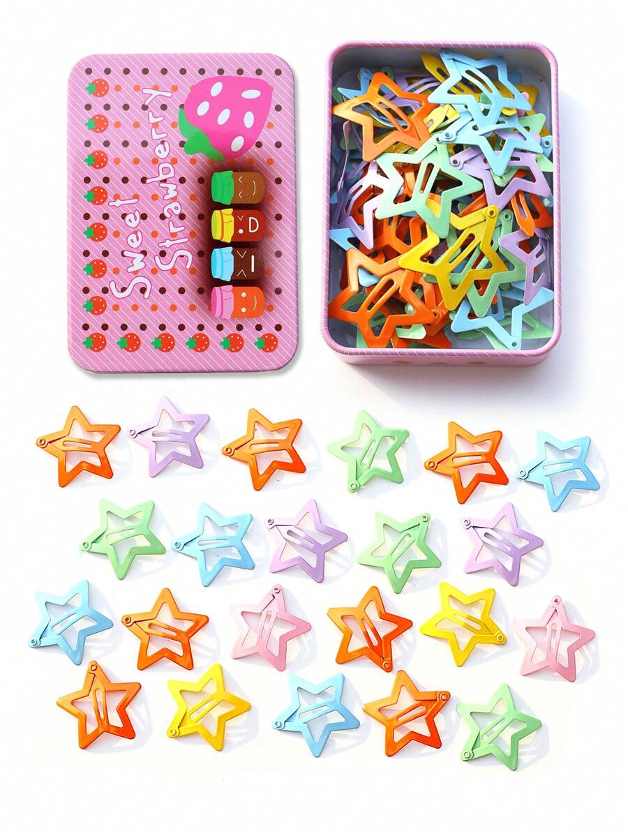 40 件装女士星形可爱发夹爪夹发夹发夹 - 彩色 - 查看 1
