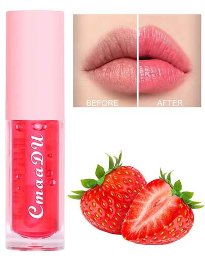 Esmalte labial hidratante con sabor a fruta de fresa que cambia de color