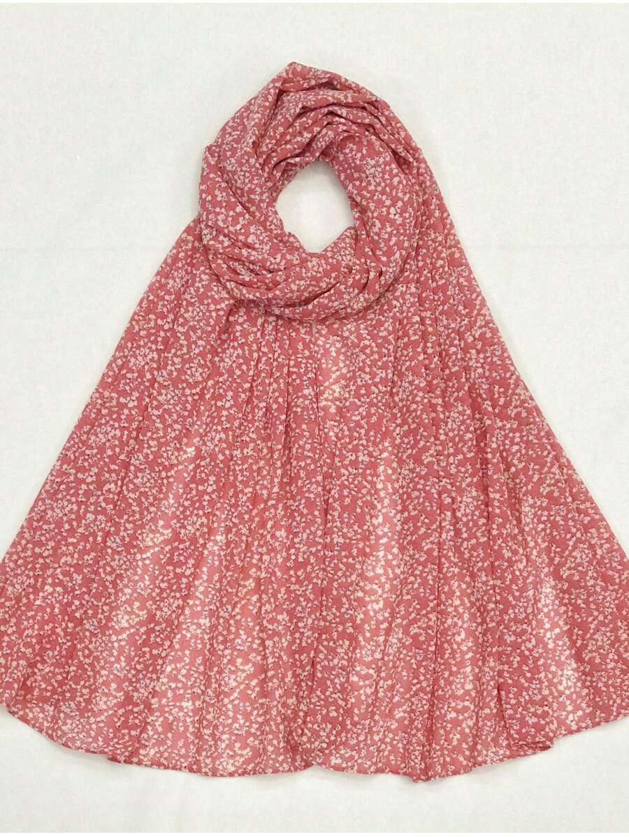1入組女士碎花圖案時尚圍巾適用於日常 - 彩色 - 查看 1