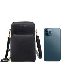 MIYIN 女士小号斜挎手机包 - 女士透明三层斜挎包迷你手机包轻便时尚白领上班族大学工作商务通勤办公室周年纪念礼物情侣生日礼物情人节礼物礼物教师节礼物 - 黑色 - 查看 6