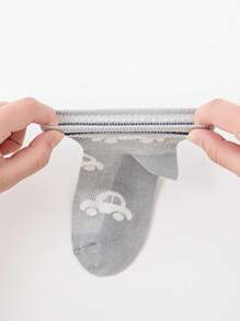 5雙男孩汽車和字母圖案短襪適合夏天 - 彩色 - 查看 3