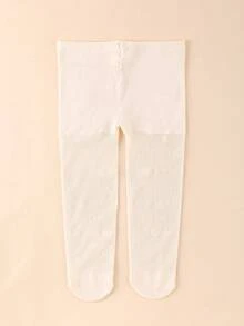 1雙女嬰提花絲襪連褲襪日常裝飾 - 米色 - 查看 2