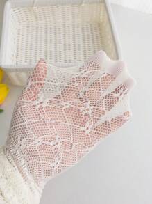 1pc Girls' Beige Floral Patterned Tights, Cute And Simple, Soft And Comfortable, Suitable For Everyday Wear In Spring And Summer - Beige - View 4