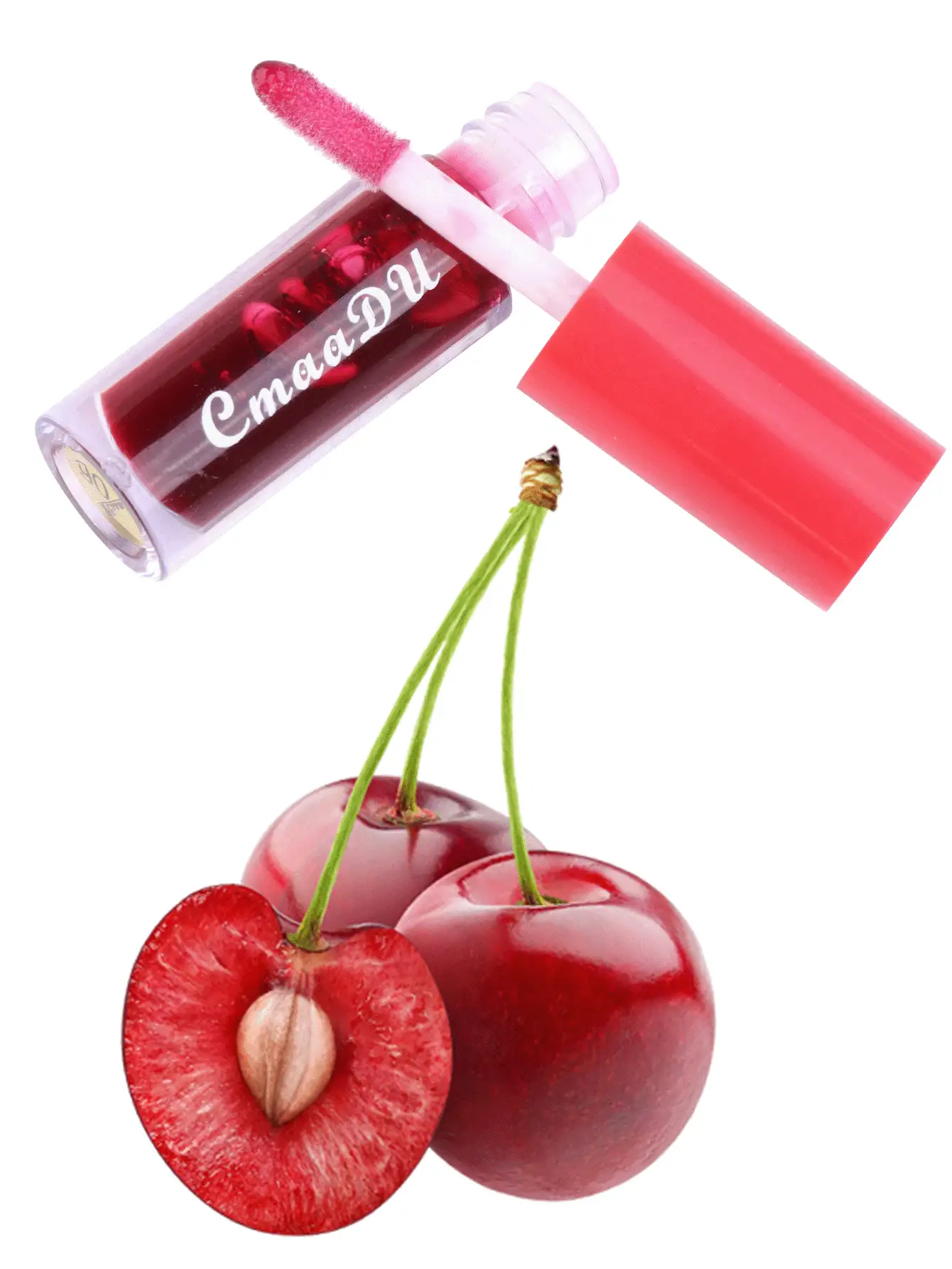 Brillo labial hidratante y nutritivo con sabor a fruta que cambia de color CmaaDu - Rojo - Ver 3