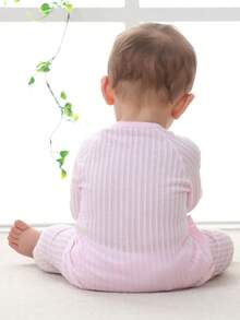 Bộ quần áo mặc nhà thông thường cho bé có nút phía trước Bốn mùa - Màu Hồng baby - Xem 2