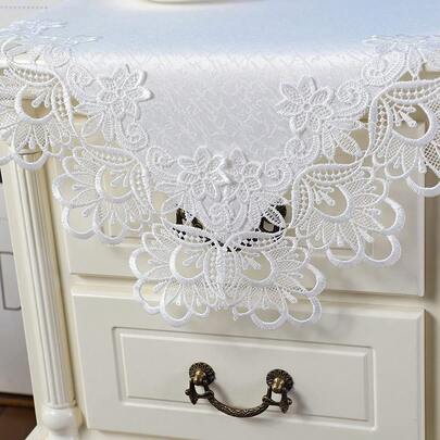 Khăn trải bàn bằng ren Guipure, Tấm lót bàn bên bằng Polyester màu trắng, Trang chủ