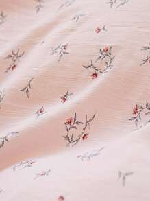4pcs Floral Pattern Duvet Cover Set, 1pc Quilt Cover And 1pc Flat Sheet And 2pcs Pillow Case, Pillow Insert Not Include, Pink Modern Bedding, For Bedroom - Pink - View 6