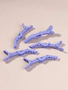 Cây lăn tóc bằng nhựa có thể tái sử dụng, 5 chiếc Cây lăn tóc bền màu thiết kế hình học màu tím dành cho nữ - Màu tím - Xem 2