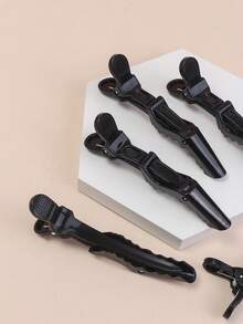 Rodillo de pelo de plástico reutilizable, 5 piezas Rodillo de pelo duradero con diseño geométrico negro para mujer - Negro - Ver 3