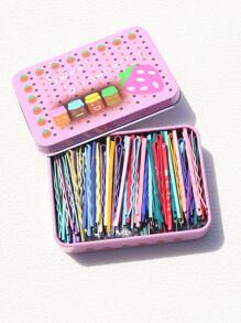 100入組女士波浪紋飾品造型夾，適用於休閒髮型裝飾 - 彩色 - 查看 2