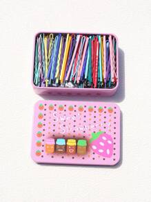 100入組女士波浪紋飾品造型夾，適用於休閒髮型裝飾 - 彩色 - 查看 5