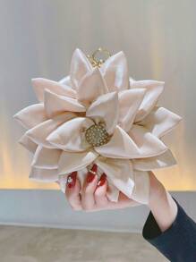 Long lanh lấp lánh, sáng bóng, quyến rũ, thanh lịch, tinh tế Thiết kế hoa nhỏ Túi mới lạ Trang trí bằng kim cương giả cho bữa tiệc Túi ăn tối, Túi buổi tối cho cô gái dự tiệc, phụ nữ, dành cho nữ Hoàn hảo cho bữa tiệc, đám cưới, vũ hội, bữa tối/tiệc, cho cocktail Món quà tốt nhất cho phụ nữ - Màu be - Xem 2