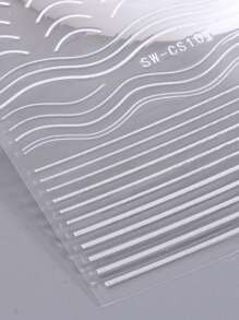 FULL BEAUTY 2片線條印花指甲貼紙，美甲貼紙DIY - 彩色 - 查看 4