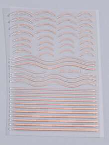 FULL BEAUTY 2片線條印花指甲貼紙，美甲貼紙DIY - 彩色 - 查看 7