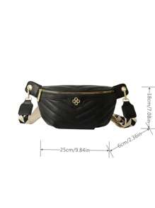 Litchi Embossed Bum Bag Chevron Pattern For Daily