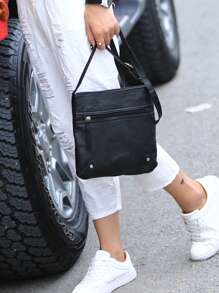 Túi vuông nhỏ màu đen tối giản cho hàng ngày - màu đen - Xem 3