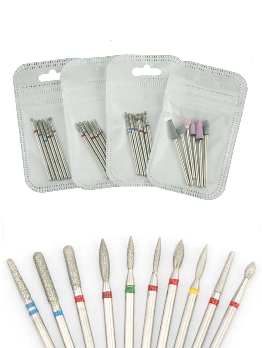 拋光美甲拋光頭套件6入組不銹鋼美甲鑽頭套件適合女士和女孩