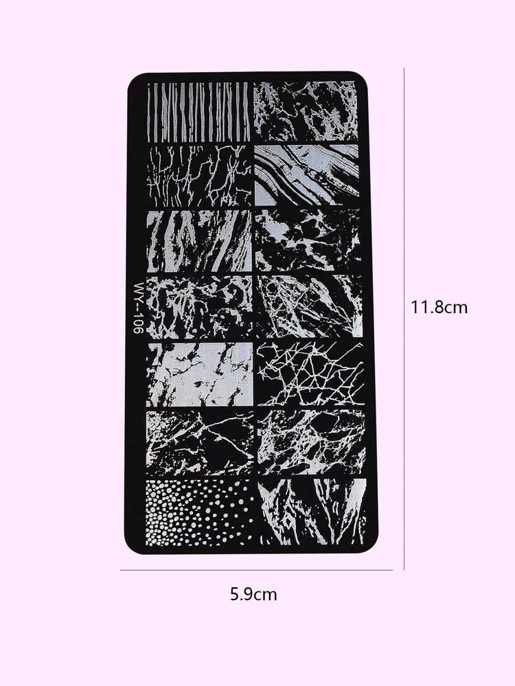 Upgrade Your Look With Nail Art Stencil, 1pc Asymmetric Pattern Nail Template For Women & Girls,Nail Supplies,Nail Tools,Nail Art Tools,Back To School,Nails,Nail Tools For Press On Nails