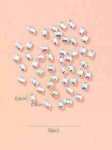 50入組水鑽美甲飾品 - 彩色 - 查看 3