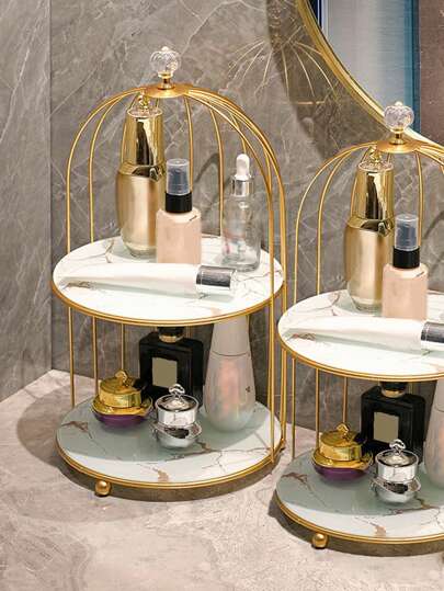 1pc Bird Cage Crafts Storage Rack, Double Layer Cushion Powder Compact Nail Art & Cosmetic Organizer, Bathroom Storage Bag, Room Decor, Bags, Makeup Bag, Vanity, Travel, Make Up Bag, Travel Essentials, Organizer, Storage, Travel Essential, Makeup Organizer, Makeup Bags, Toiletry Bag, Desk Organiser, Cosmetic Bag, Makeup Pouch, Make Up Organizer, Vanity Accessories, Make Up Pouch, Make Up Bags, Jewellery Box, Pouch, Makeup Brush Holder, Brush Holder, Perfume Organiser, Pouch Bag,Gifts For Women,Christmas Gifts,Gift Ideas For Women