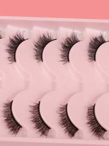 Himirell 6 Paar/Set 5-10mm lange, halb unordentliche Katzenaugen-Stil natürliche Wimpern, geeignet für den täglichen Gebrauch, Dates, Urlaub, leichtes Make-up Tragen Wimpernstreifen, Wimpern, Künstliche Wimpern