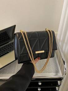 Túi Vuông Nỉ PU Màu Đen - màu đen - Xem 1