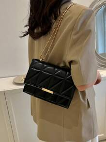 Túi Vuông Nỉ PU Màu Đen - màu đen - Xem 2