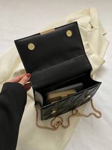 Túi Vuông Nỉ PU Màu Đen - màu đen - Xem 4