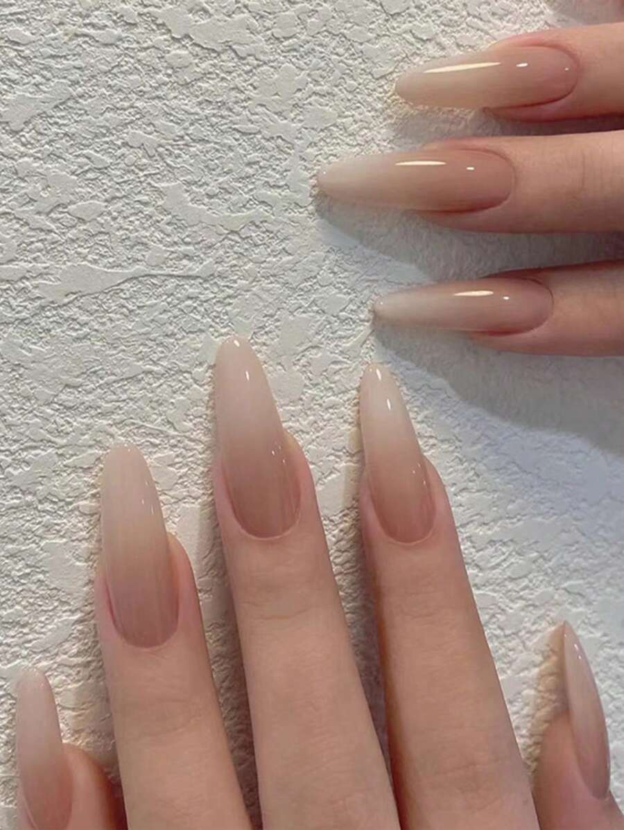 Bộ móng giả mạ crom hình hạnh nhân cỡ trung bình - Móng giả bằng kim loại màu trắng thủ công, đầu nhọn, móng giả hình oval bóng loáng, bộ dụng cụ làm móng acrylic tái sử dụng, 24 món dành cho nữ.