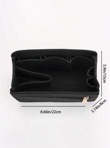 多隔間內膽包黑色錢包收納化妝品內側包 - 黑色 - 查看 2