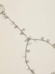 1pc Fashionable Rhinestone & Straw Charm Mittens Bracelet For Women For Daily Decoration - Antique Silver - View 2