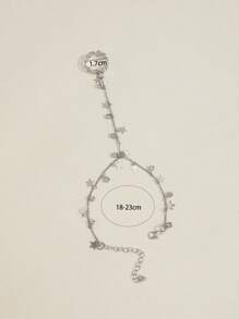 1pc Fashionable Rhinestone & Straw Charm Mittens Bracelet For Women For Daily Decoration - Antique Silver - View 3