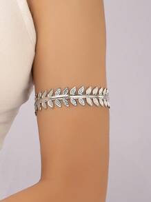 1 chiếc vòng tay thiết kế hình chiếc lá thời trang cho phụ nữ để làm quà tặng - Bạc - Xem 1