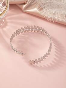 1 chiếc vòng tay thiết kế hình chiếc lá thời trang cho phụ nữ để làm quà tặng - Bạc - Xem 4