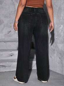 SHEIN ICON Plus High Waist Straight Leg Jeans