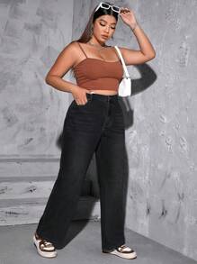 SHEIN ICON Plus High Waist Straight Leg Jeans