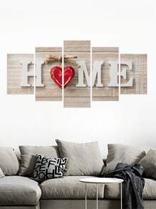 5 miếng dán tường PVC, Decal dán tường đồ họa chữ cái cho trang trí nhà - Nhiều màu - Xem 1