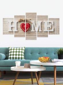 5 miếng dán tường PVC, Decal dán tường đồ họa chữ cái cho trang trí nhà - Nhiều màu - Xem 2