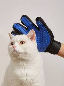 1入組寵物毛髮清潔手套適用於狗狗和貓適用於刷洗 - 寶藍色 - 查看 4