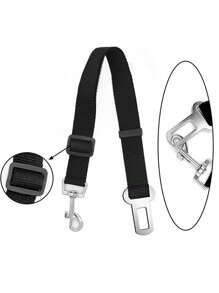 1pc Solid Color Pet Car Seat Belt For Dog And Cat For Safety - Black - View 3