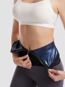 Sports Outdoor Zipper PU Coating Zipper Sweating Waist Belt Shapewear Waist Trainer Corset - Black - View 1