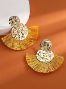 1 Bông Tai Bohemian Viền Trang Trí Tròn Bông Tai Giọt Dành Cho Nữ Trang Trí Tai - Màu vàng - Xem 5