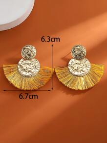 1 Bông Tai Bohemian Viền Trang Trí Tròn Bông Tai Giọt Dành Cho Nữ Trang Trí Tai - Màu vàng - Xem 6