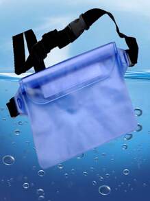 1pc Waterproof Clear PVC Lightweight Surfing Swimming Bag - Blue - View 4
