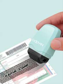 1pc Letter Graphic Mini Roller Stamp, Simple Portable Personal Information Privacy Roller Stamp For Information Protection