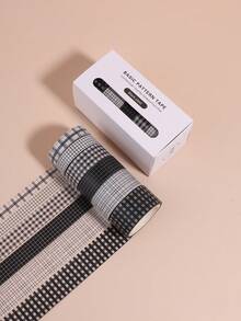 6rolls Plaid Pattern Masking Tape, Simple Portable Washi Tape For DIY Craft, Hand Account