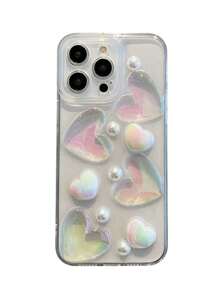 Liquid Silicone Heart-shaped Laser-engraved Full Protection Phone Case Compatible With Apple Iphone - Multicolor - View 3